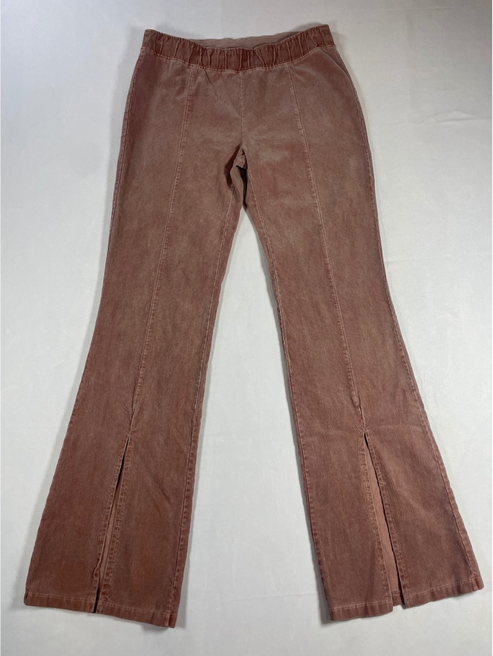 FP Movement Women's Pink Corduroy Flare Leggings Split Hem Size M